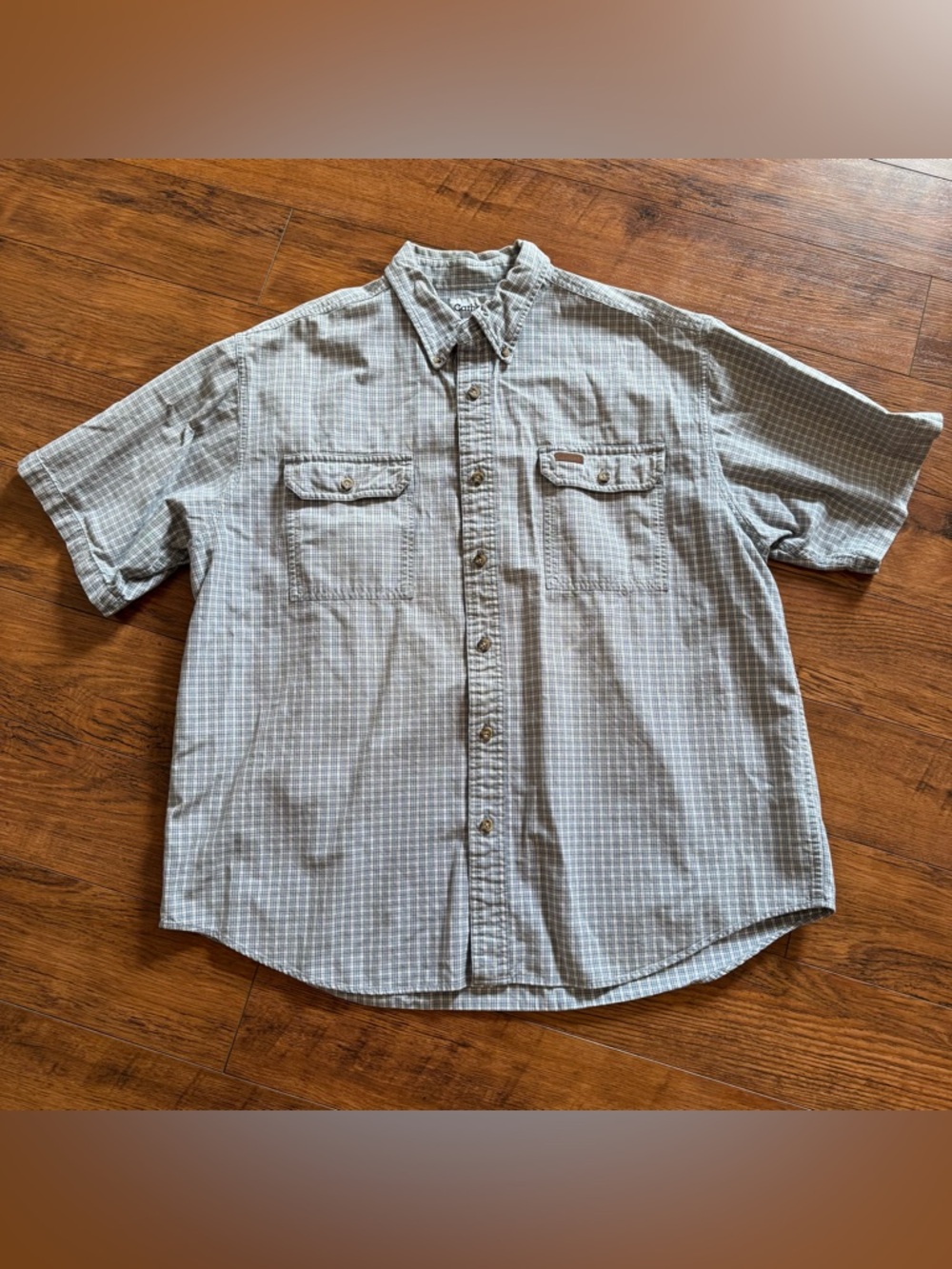 Carhartt Mens XL Plaid Shirt Relaxed Fit Short Sleeve Button Up